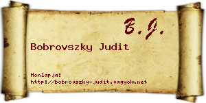 Bobrovszky Judit névjegykártya